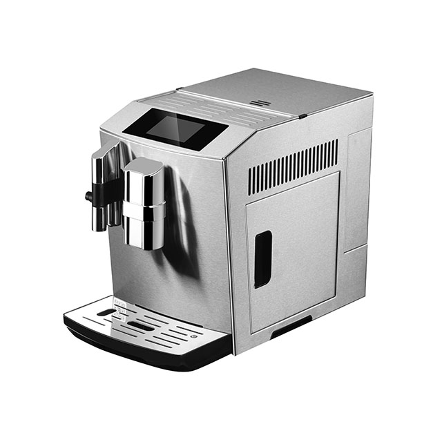 Máquina de café automática com carcaça em aço inoxidável com um 