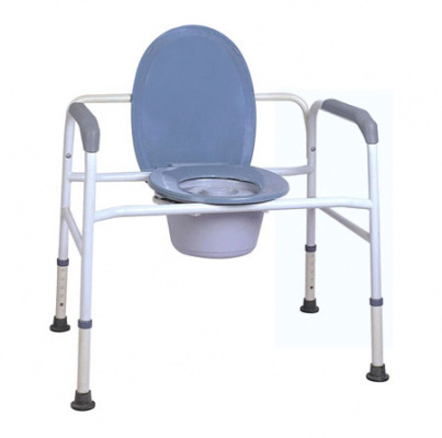 Extra Wide Steel Commode Chair