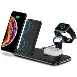 15W 4-in-1 Qi fast charging wireless charger support Apple watch