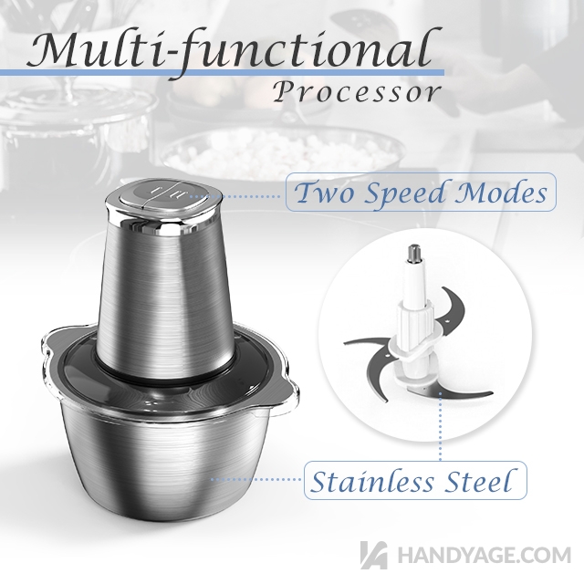 Food Processor with Stainless Steel Bowl